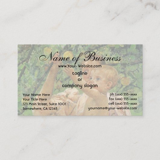 ベビーはMary CassattによってAppleに到達 名刺 (正面)