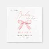 ベビーはWAYピンクボウ女の子の赤ちゃんシャワー スタンダードカクテルナプキン (正面)