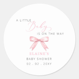 ベビーはWAYピンクボウ女の子の赤ちゃんシャワー ラウンドシール