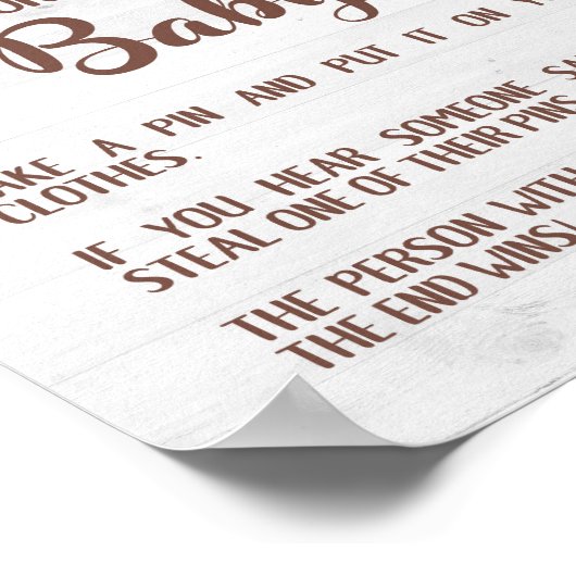 ベビーひまわりシャワーゲームのサインピン ポスター (角)