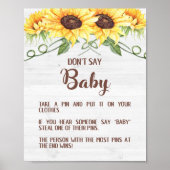 ベビーひまわりシャワーゲームのサインピン ポスター (正面)