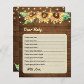 ベビーひまわり秋シャワーアドバイスカード (正面/裏面)