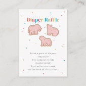 ベビーふりかける動物クッキーおむつラッフルピンク エンクロージャーカード (正面)