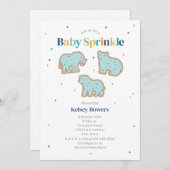 ベビーふりかける動物クッキー男の子のシャワー 招待状 (正面/裏面)