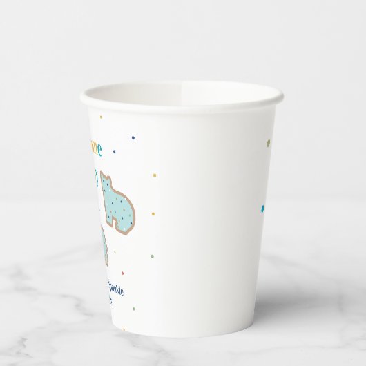 ベビーふりかける動物クッキー男の子のシャワー 紙コップ (左)