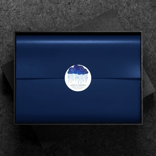 ベビーふりかけクラシックブルー |シャワーカッコいいありがとう ラウンドシール