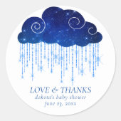 ベビーふりかけクラシックブルー |シャワーカッコいいありがとう ラウンドシール (正面)
