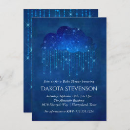 ベビーふりかけクラシックブルー | Moody Baby Shower 招待状