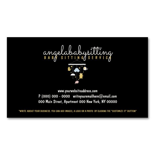 ベビーぶら下がったのおもちゃダックエレファントクラウド マグネット名刺 (正面)