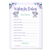 ベビーへの願いツインガールシャワーデジタルカード