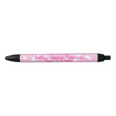 ベビーへようこそ – ピンクの名前と詳細を追加 黒ボールペン (正面)