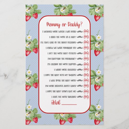 ベビーへビーストロベリーウォーターカラーガールシャワーゲーム チラシ (正面)