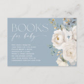 ベビーほこりっぽい青エレガント白フローラ エンクロージャーカード (正面)