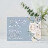 ベビーほこりっぽい青エレガント白フローラ エンクロージャーカード (スタンド正面)