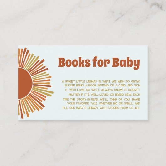 ベビーぼほレトロ男の子ベイビーシャワー用の本 エンクロージャーカード (正面)