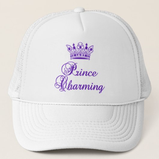 ベビーまたは大人のための王室のな紫色の白馬の王子様 キャップ (正面)