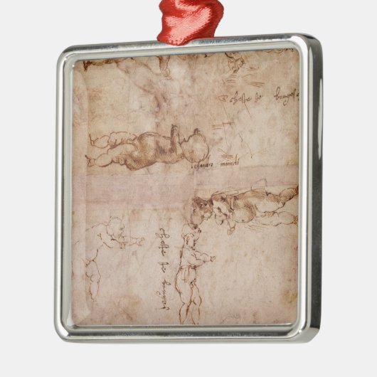 ベビーまたは天使のスケッチのW.4vのページ メタルオーナメント (左)