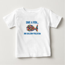 ベビーまたは幼児のための気球の魚のTシャツ
