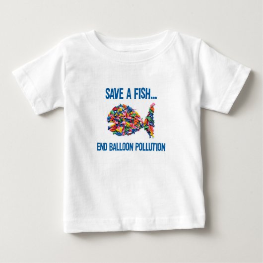 ベビーまたは幼児のための気球の魚のTシャツ ベビーTシャツ (正面)