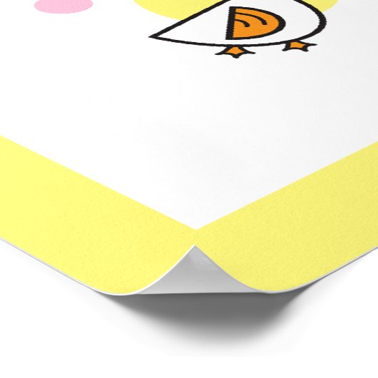 ベビーよくはしゃぐダックキッズモノグラム子供部屋ウォールアート ポスター (角)