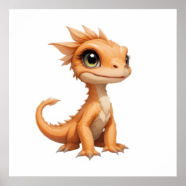 ベビーよくはしゃぐ恐竜キャンバス – キッズルーム ポスター