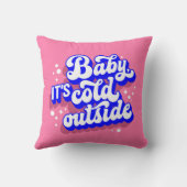 ベビーよくはしゃぐ、冬の外は寒いデザイン クッション (裏面)