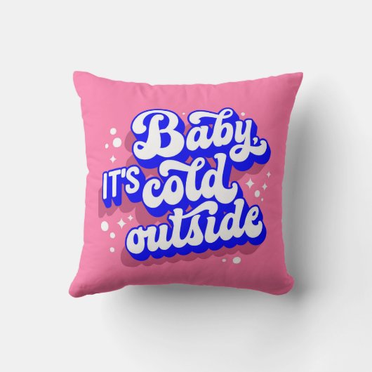 ベビーよくはしゃぐ、冬の外は寒いデザイン クッション (裏面)