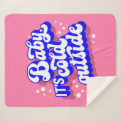 ベビーよくはしゃぐ、冬の外は寒いデザイン シェルパブランケット (正面(横))