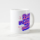 ベビーよくはしゃぐ、冬の外は寒いデザイン ジャンボコーヒーマグカップ (正面右)