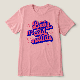 ベビーよくはしゃぐ、冬の外は寒いデザイン トライブレンドTシャツ