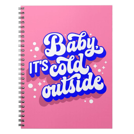 ベビーよくはしゃぐ、冬の外は寒いデザイン ノートブック (正面)