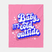 ベビーよくはしゃぐ、冬の外は寒いデザイン フリースブランケット (正面)