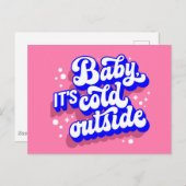 ベビーよくはしゃぐ、冬の外は寒いデザイン ポストカード (正面/裏面)