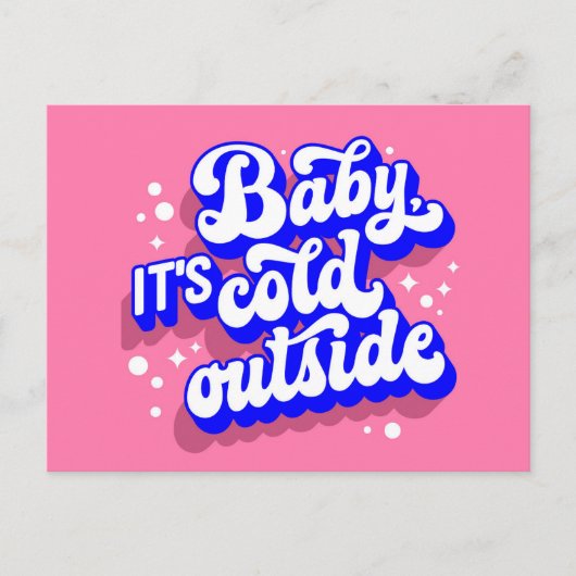 ベビーよくはしゃぐ、冬の外は寒いデザイン ポストカード (正面)