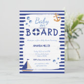 ベビーを乗せ!セーラーマリンブルーベビーシャワー 招待状 (スタンド正面)