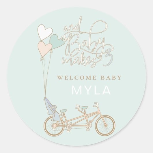 ベビーを作る3タンデムバイクとベビーシートカスタム ラウンドシール (正面)