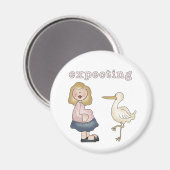 ベビーを希望 – Stork Tシャツとギフト マグネット (正面/裏面)