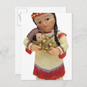 ベビーを持つメスの赤いインディアンの人形 ポストカード (正面/裏面)