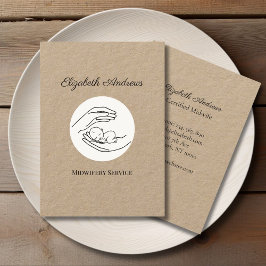 ベビーを持つ手 – 白いドットとシンペルモダン 名刺