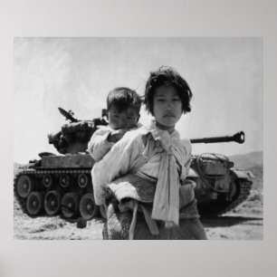 ベビーを持つ朝鮮戦争の避難者 ポスター