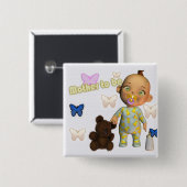 ベビーを期待するお祝いA、妊娠した 缶バッジ (正面&裏面)