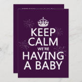 ベビーを起こしている(どの色でも) 招待状 (正面/裏面)