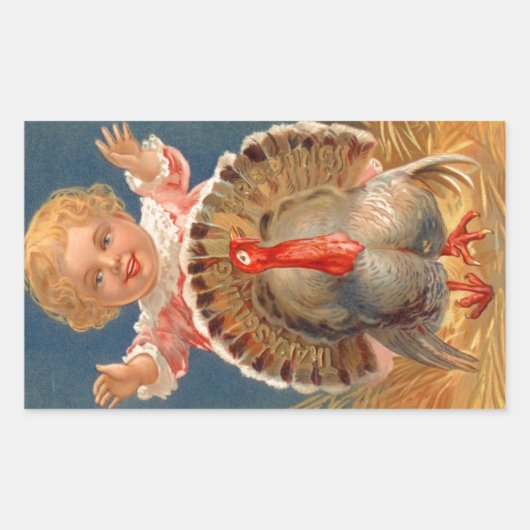 ベビーを追うトムのトルコヴィンテージシール 長方形シール (正面)