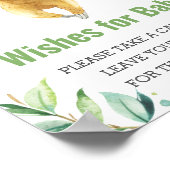 ベビーを願う緑の赤ちゃんシャワー ポスター (角)