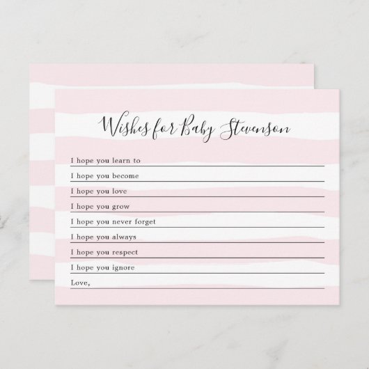 ベビーを願ストライプうピンクの女の子 ポストカード (正面/裏面)