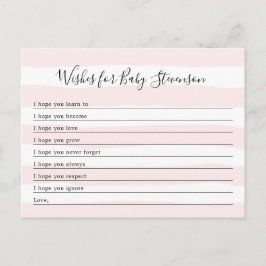 ベビーを願ストライプうピンクの女の子 ポストカード