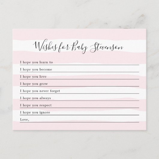 ベビーを願ストライプうピンクの女の子 ポストカード (正面)