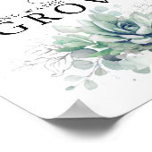 ベビーを飲む – 緑の赤ちゃんシャワーのサイン ポスター (角)