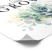 ベビーを飲む – 緑の赤ちゃんシャワーのサイン ポスター (角)