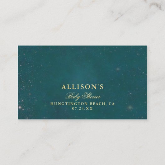 ベビーを魅了した森の緑のバラ エンクロージャーカード (裏面)